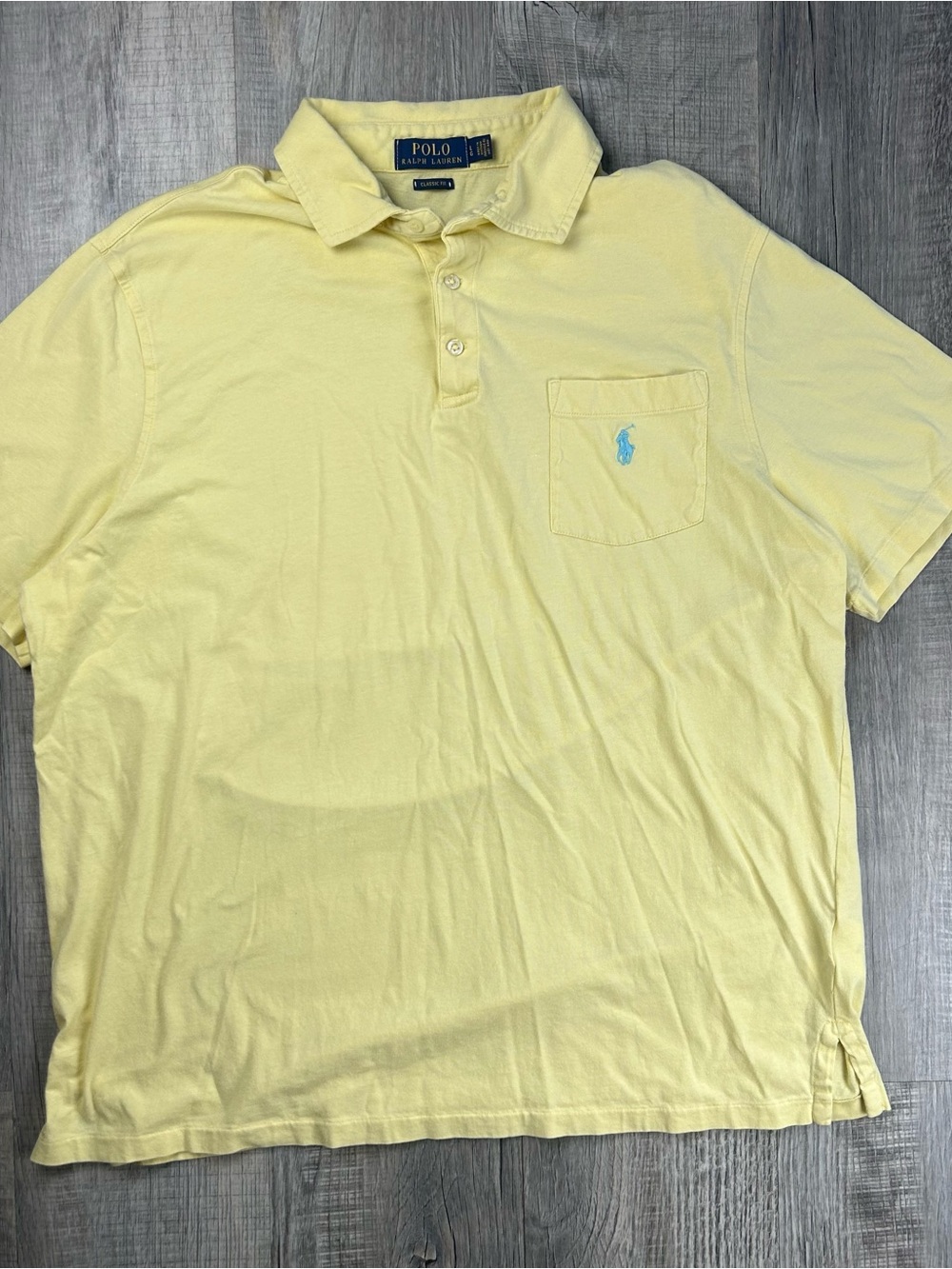 Polo Ralph Lauren men’s yellow classic fit short sleeve polo shirt pocket